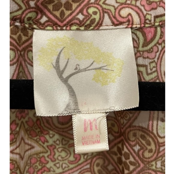 FIG AND FLOWER Sheer 3/4 Sleeve Printed Floral Multicolor Blouse - Picture 2 of 5